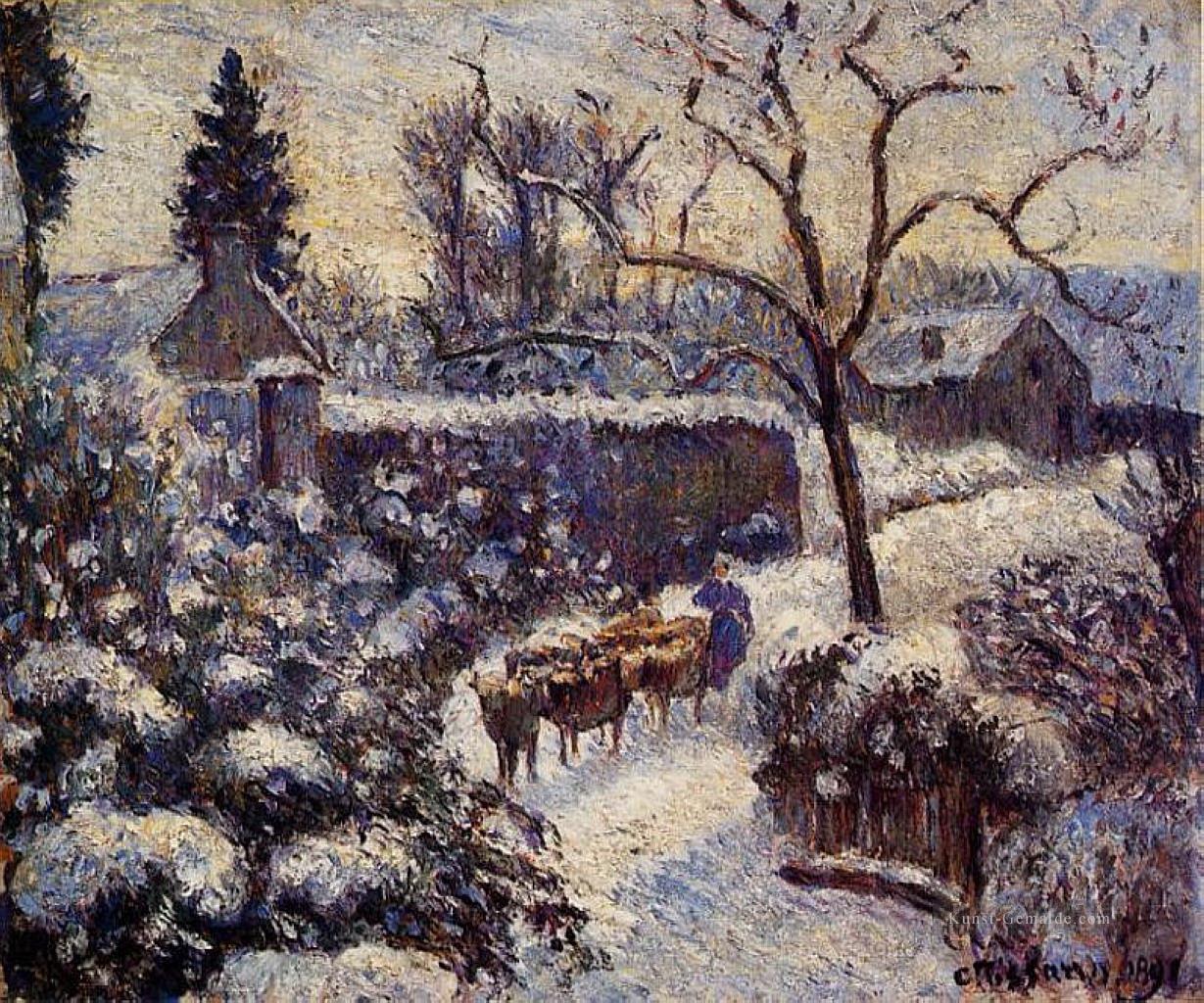 die Wirkung von Schnee in Montfoucault 1891 Camille Pissarro Ölgemälde
